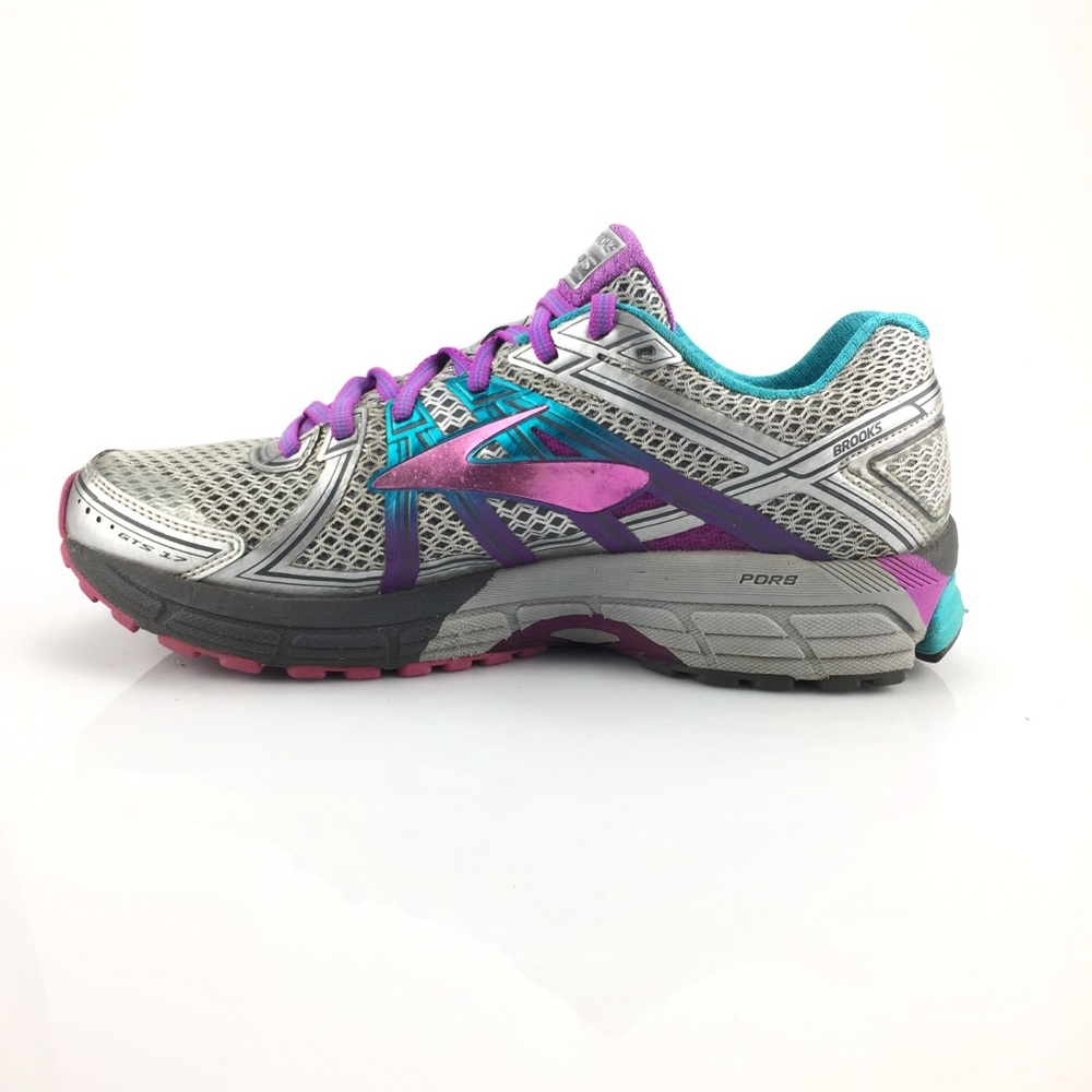 Brooks Womens GTS 17 Silver Pink Purple Size 10.5 - Picture 2 of 10